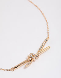 Gold Diamante Knotted Twisted Necklace - link has visual effect only