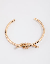 Gold Diamante Knotted Twisted Wrist Cuff - link has visual effect only