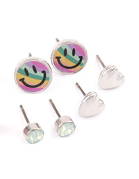 Kids Smiley Cloud Stud Earrings 6-Pack - link has visual effect only