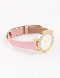 Kids Diamante & Glitter Cat Faux Leather Watch - link has visual effect only