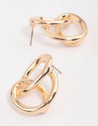 Gold Looped Knotted Drop Earrings - link has visual effect only