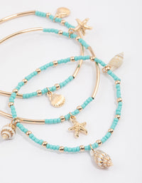 Gold Bold Bar Starfish Adjustable Bracelet - link has visual effect only