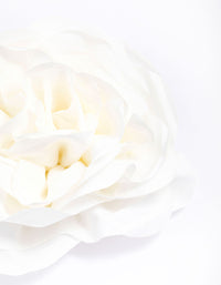 White Fabric Plisse Flower Corsage Clip - link has visual effect only