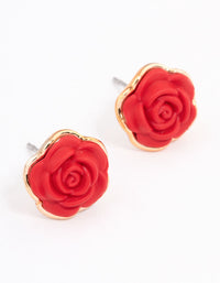 Gold Coated Rose Stud Earrings - link has visual effect only