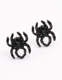 Black Small Spider Stud Earrings - link has visual effect only