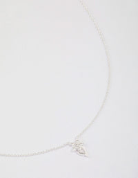 Sterling Silver Cubic Zirconia Stem Necklace - link has visual effect only