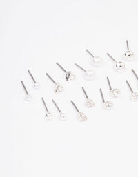 Silver Classic Pearl & Stone Earring 12-Pack - link has visual effect only