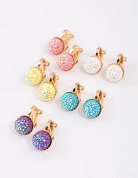 Gold Fireball Clip On Earrings 5-Pack - link has visual effect only