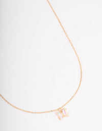 Gold Diamante Butterfly Necklace - link has visual effect only