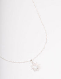 Silver Dainty Sunray Short Necklace - link has visual effect only