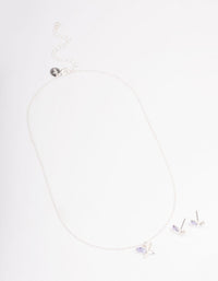 Silver Diamante Butterfly Jewellery Set - link has visual effect only