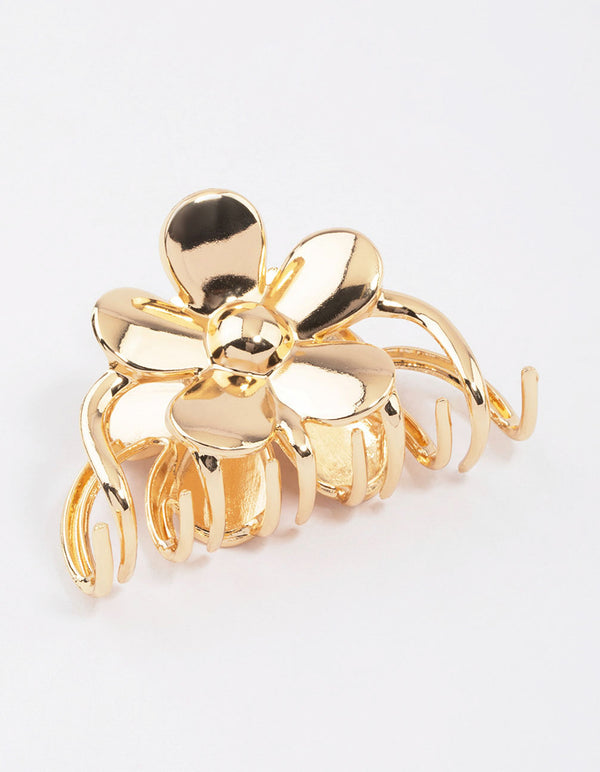 Gold Daisy Hair Claw Clip