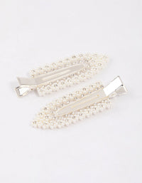 Silver Diamante & Pearl Hair Clip Pack - link has visual effect only