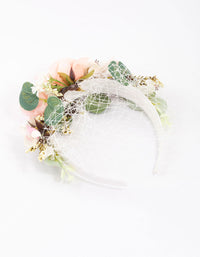 Fabric Flower & Veil Headband - link has visual effect only