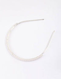 Silver Cubic Zirconia Round Stone Encased Headband - link has visual effect only