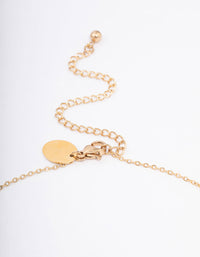 Waterproof Gold Plated Stainless Steel Diamante & Heart Droplet Short Necklace - link has visual effect only