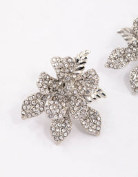 Silver Pave Flower Stud Earrings - link has visual effect only