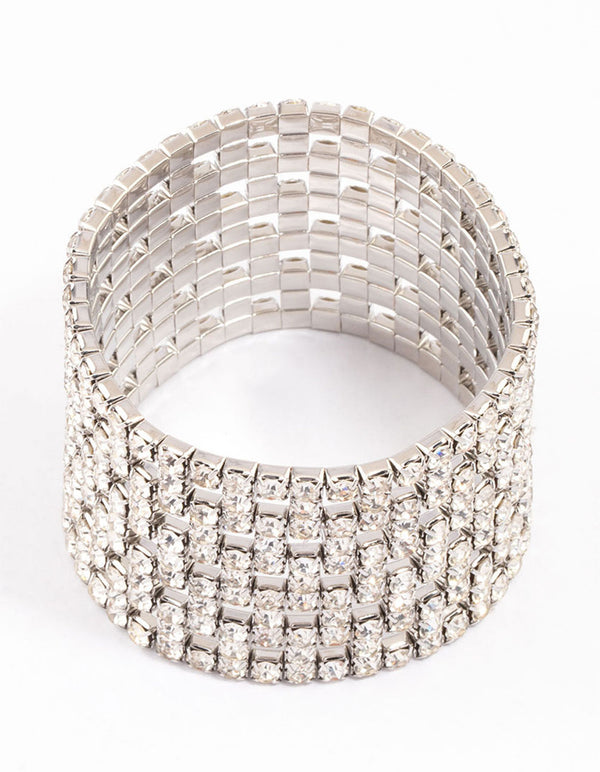 Silver Diamante Chunky Cut-Out Bracelet