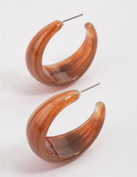 Rhodium Mahogany Hoop Earrings - link has visual effect only