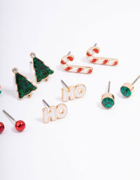 Kids Christmas Lolly Stud Earrings 6-Pack - link has visual effect only