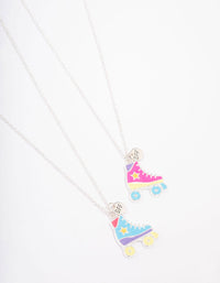 Kids Silver Roller Skate Pendant Necklace Pack - link has visual effect only