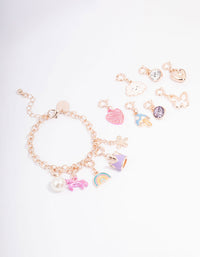 Kids Rose Gold Charm Bracelet 12 Days of Christmas Advent Calendar - link has visual effect only