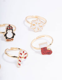 Kids Christmas Motif Ring 6-Pack - link has visual effect only