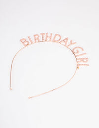 Kids Rose Gold Diamante Birthday Headband - link has visual effect only