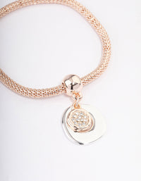 Rose Gold Multirow Pendant Stretch Bracelet - link has visual effect only