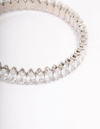 Silver Marquise Luxe Cubic Zirconia Bangle - link has visual effect only