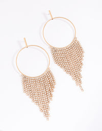 Gold Diamante Drop Cup Chain Earrings - link has visual effect only