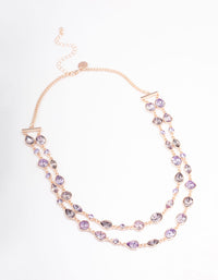 Rose Gold Marquise Mixed Double Row Necklace - link has visual effect only