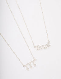 Silver Plated Angel Number '777' Necklace Pack - link has visual effect only