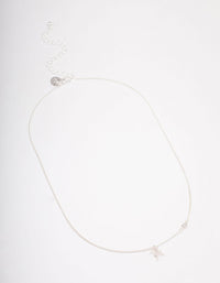 Silver Plated Pisces Necklace With Cubic Zirconia Pendant - link has visual effect only