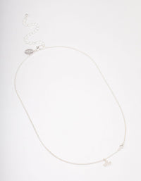 Silver Plated Libra Necklace With Cubic Zirconia Pendant - link has visual effect only