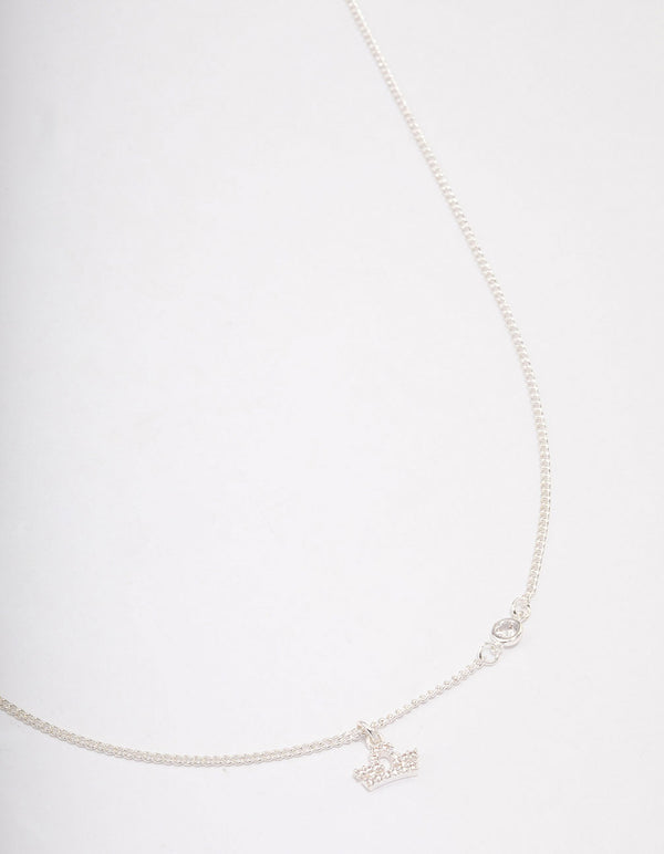 Silver Plated Libra Necklace With Cubic Zirconia Pendant