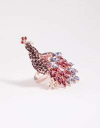 Rose Gold Sparkly Peacock Ring - link has visual effect only