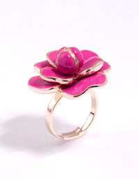 Rose Gold Enamel Flower Ring - link has visual effect only