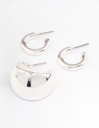 Silver Multi Hoop Earrings Pack - link has visual effect only