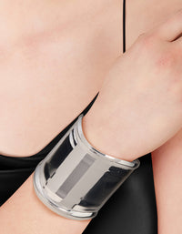 Rhodium Statement Large Wrist Cuffs - link has visual effect only