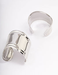 Rhodium Statement Large Wrist Cuffs - link has visual effect only