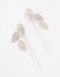 Silver Leafy Trail Drop Earrings - link has visual effect only