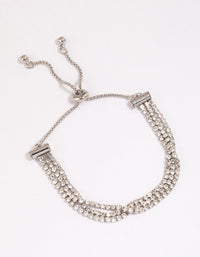 Rhodium Dainty Cup Chain Toggle Bracelet - link has visual effect only