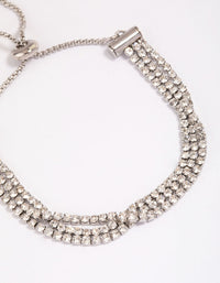 Rhodium Dainty Cup Chain Toggle Bracelet - link has visual effect only