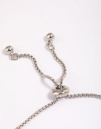 Rhodium Dainty Cup Chain Toggle Bracelet - link has visual effect only