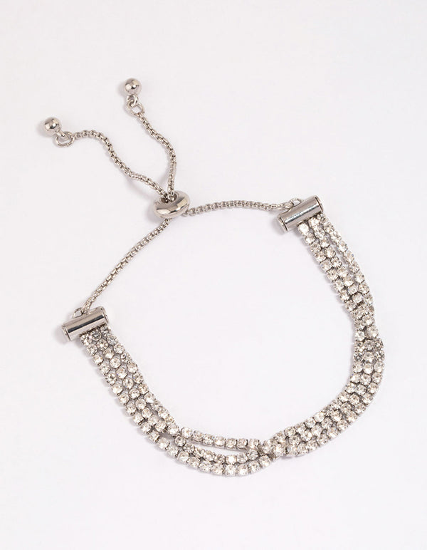 Rhodium Dainty Cup Chain Toggle Bracelet