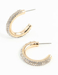 Gold Diamante Tube Hoop Earrings - link has visual effect only