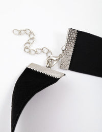 Rhodium Black Crystal Mini Flower Choker - link has visual effect only