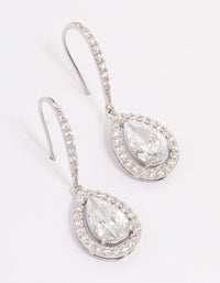 Rhodium Cubic Zirconia Teardrop Earrings - link has visual effect only