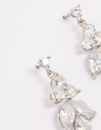 Rhodium Cubic Zirconia Pearl Drop Earrings - link has visual effect only